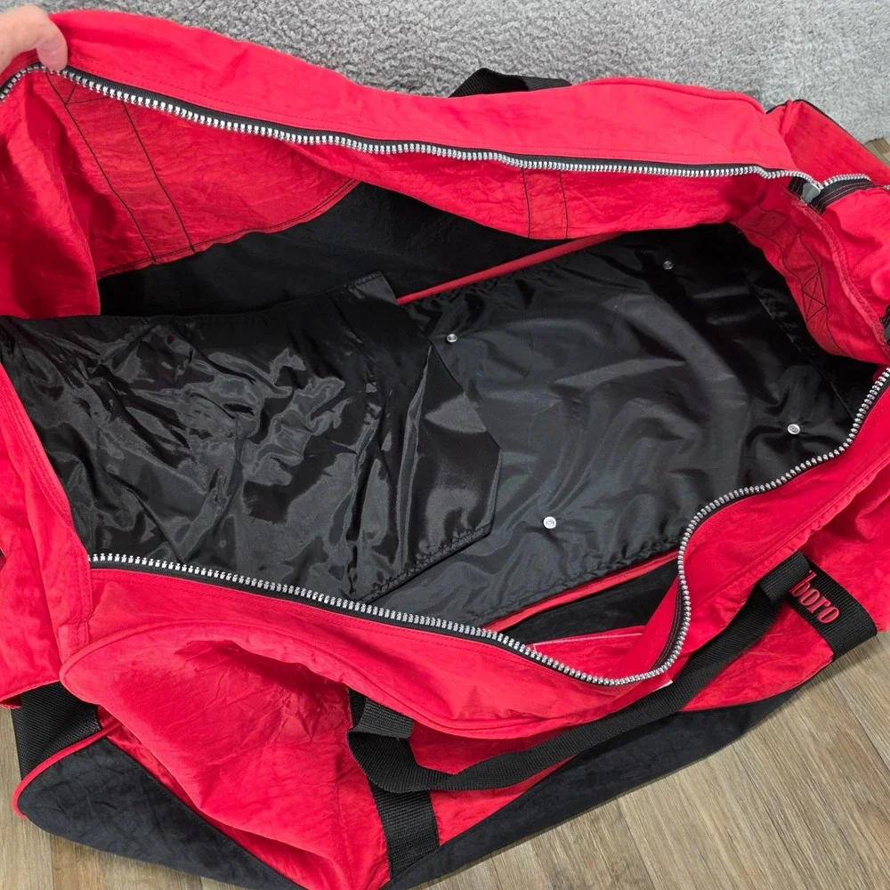 Marlboro Unlimited Gear Red Black Rolling‎ Duffle Bag Vintage 90s Travel Luggage